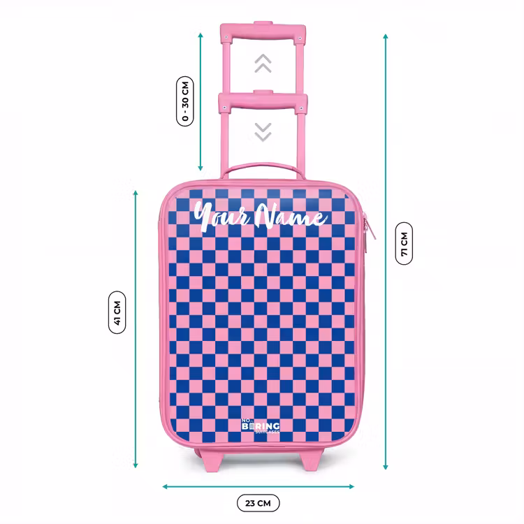 Blokjes - Blauw - Roze Kinderkoffer - Roze klein -productfoto_formaten