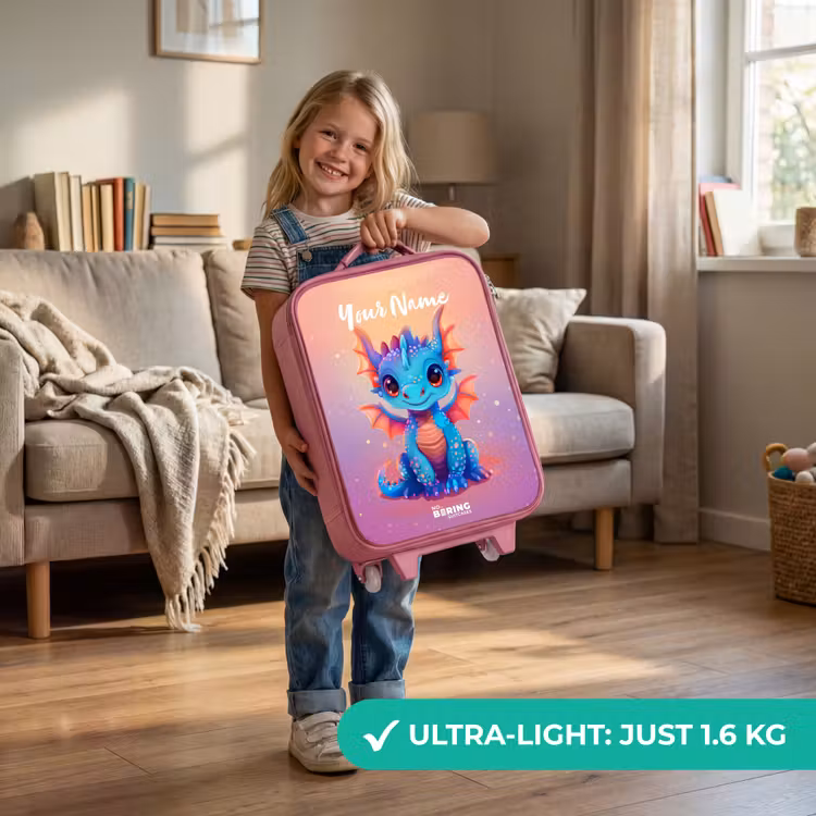 Schattige baby draak Kinderkoffer - Roze klein -sfeer2_EN