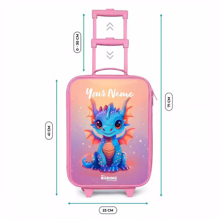 Schattige baby draak Kinderkoffer - Roze klein -productfoto_formaten