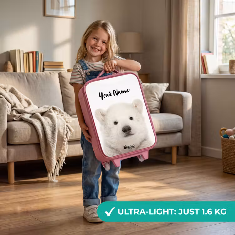 Schattige Ijsbeer Kinderkoffer - Roze klein -sfeer2_EN