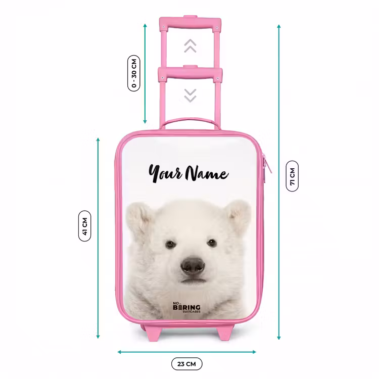 Schattige Ijsbeer Kinderkoffer - Roze klein -productfoto_formaten