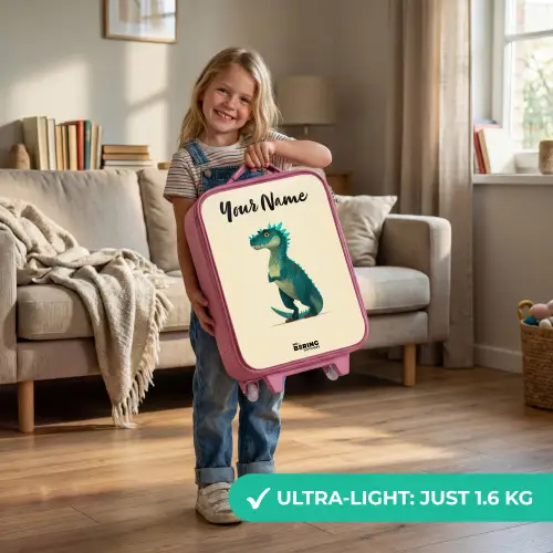Dino - Dier - Blauw - Groen Kinderkoffer - Roze klein -sfeer2_EN