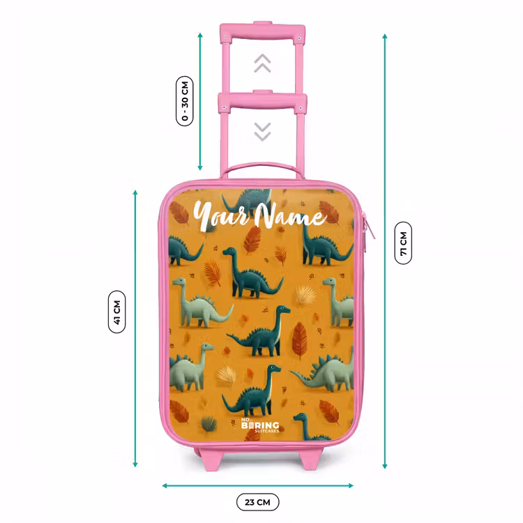 Dino - Dieren - Patroon Kinderkoffer - Roze klein -productfoto_formaten