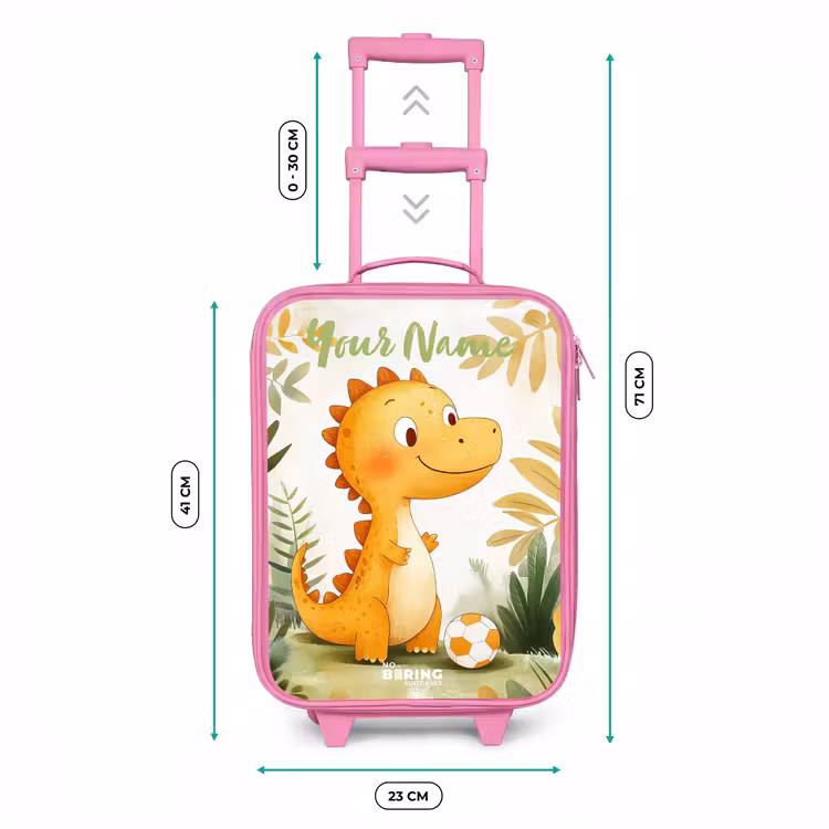 Dino - Voetbal - Oranje Kinderkoffer - Roze klein -productfoto_formaten