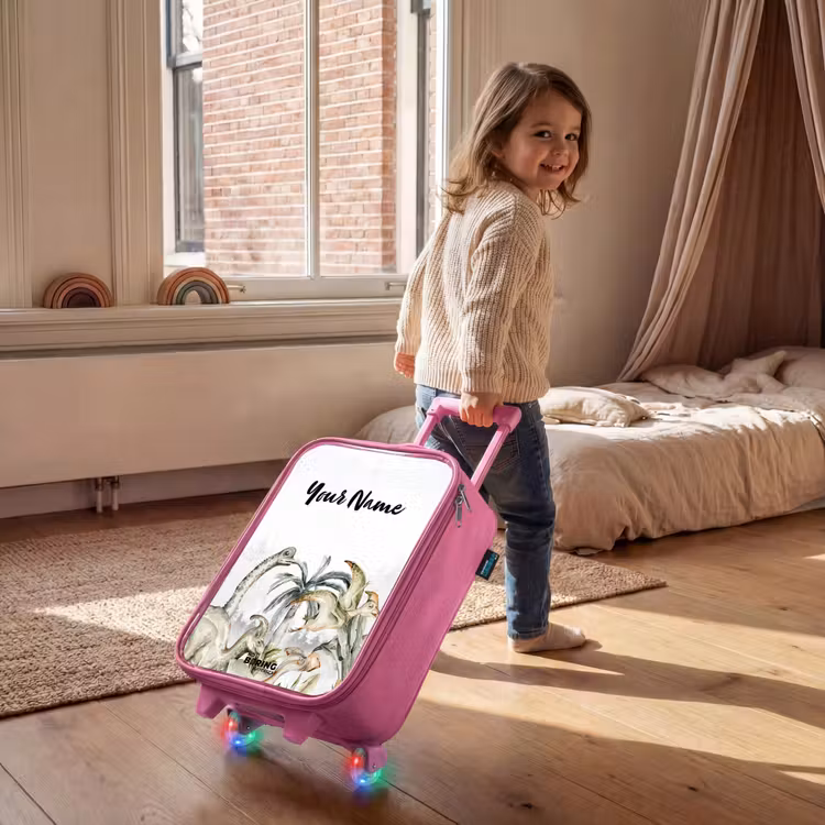 Dino Jungle Kinderkoffer - Roze klein -sfeer1