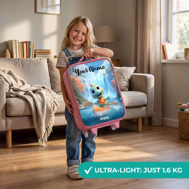 Dino - Natuur - Waterval Kinderkoffer - Roze klein -sfeer2_EN