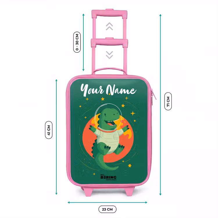 Dino - Planeet - Sterren - Groen Kinderkoffer - Roze klein -productfoto_formaten
