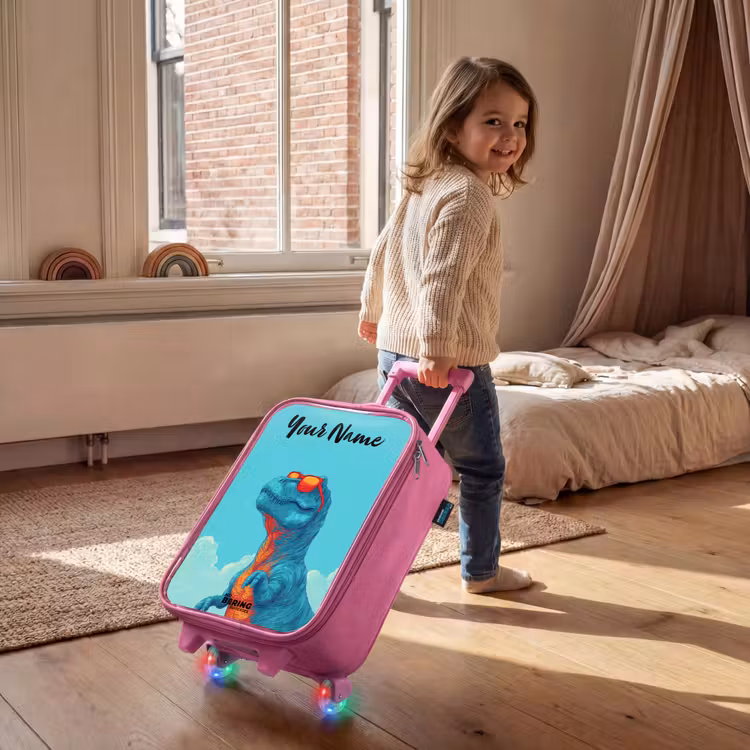 Dino - Zonnebril - Blauw Kinderkoffer - Roze klein -sfeer1
