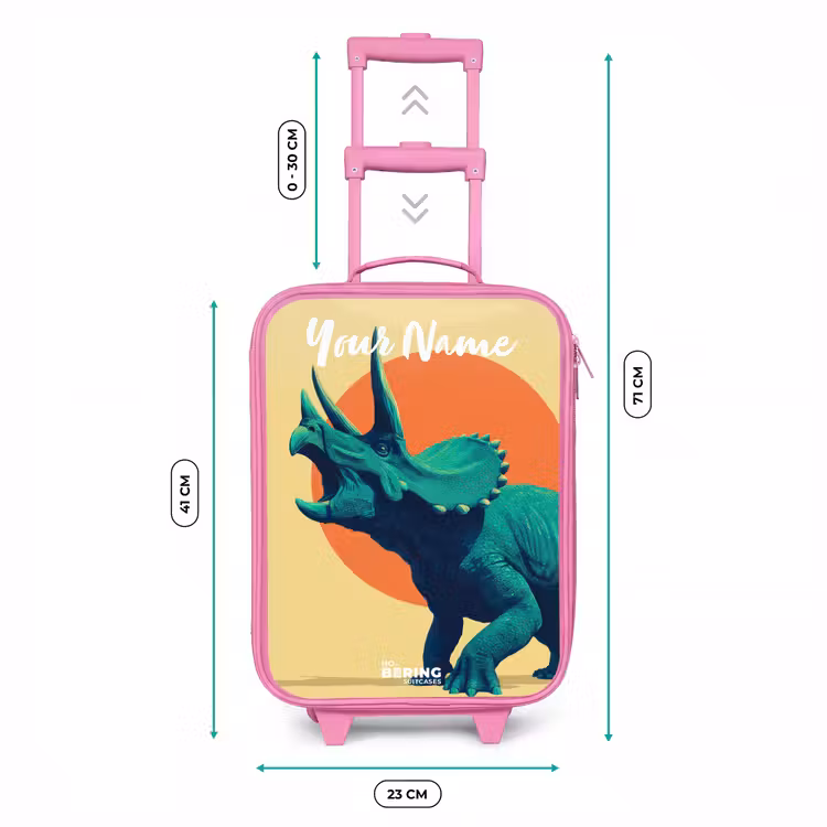 Dino - Triceratops - Dier Kinderkoffer - Roze klein -productfoto_formaten