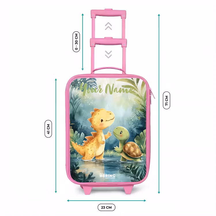 Dino - Schildpad - Jungle Kinderkoffer - Roze klein -productfoto_formaten