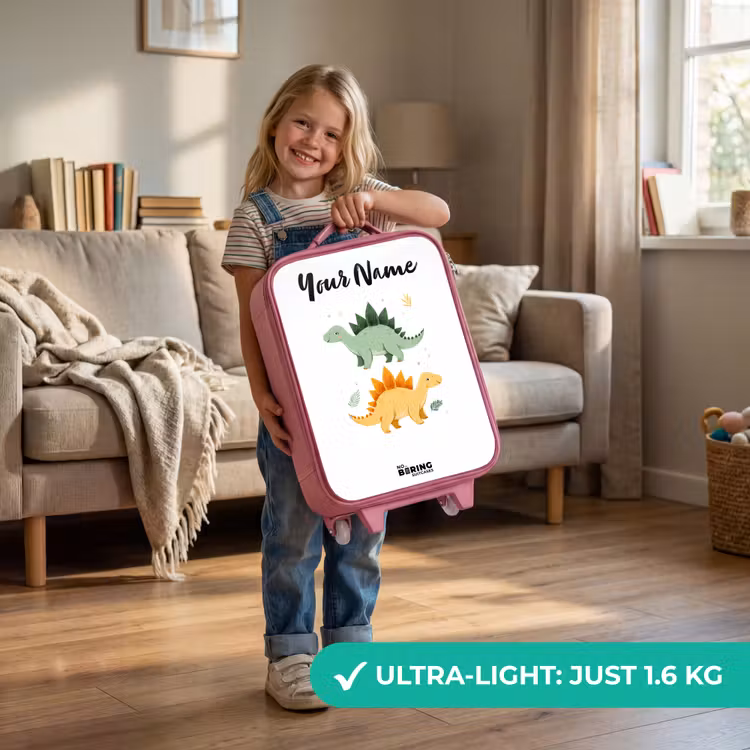 Dinos - Dieren - Groen - Oranje Kinderkoffer - Roze klein -sfeer2_EN