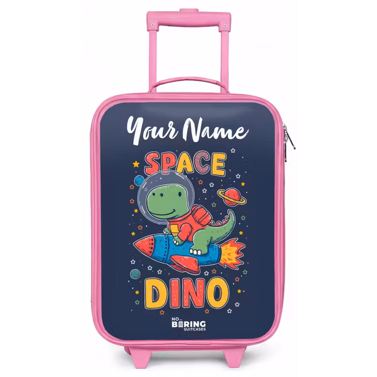 Dinosaurus - Groen - Raket - Sterrenhemel Kinderkoffer - Roze klein -zz3dotto