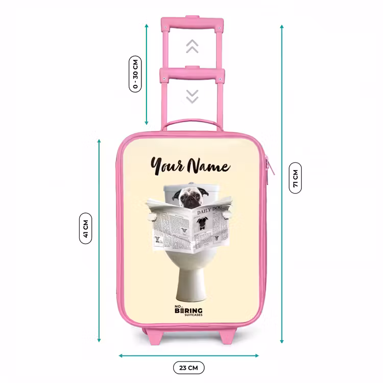 Hondje Leest de Krant Kinderkoffer - Roze klein -productfoto_formaten