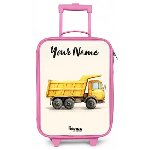 Kiepwagen - Getekend - Geel Kinderkoffer - Roze klein -zz3dotto