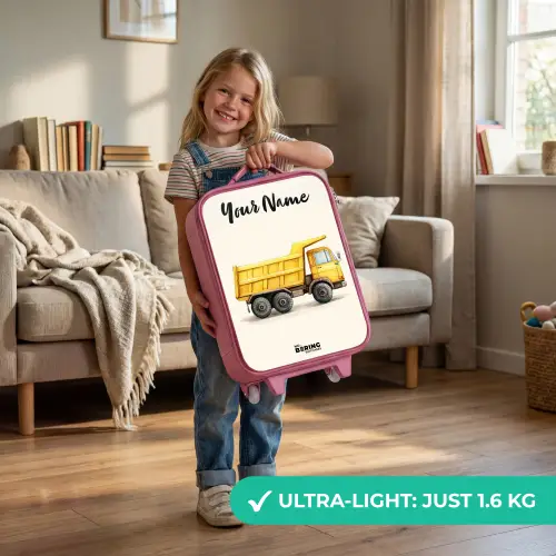 Kiepwagen - Getekend - Geel Kinderkoffer - Roze klein -sfeer2_EN