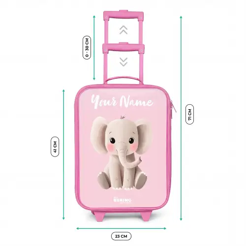Olifant - Grijs - Baby - Slurf Kinderkoffer - Roze klein -productfoto_formaten