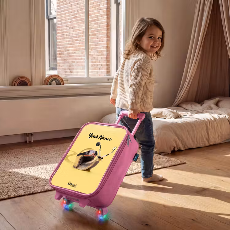 Escar-Go - Geel Kinderkoffer - Roze klein -sfeer1