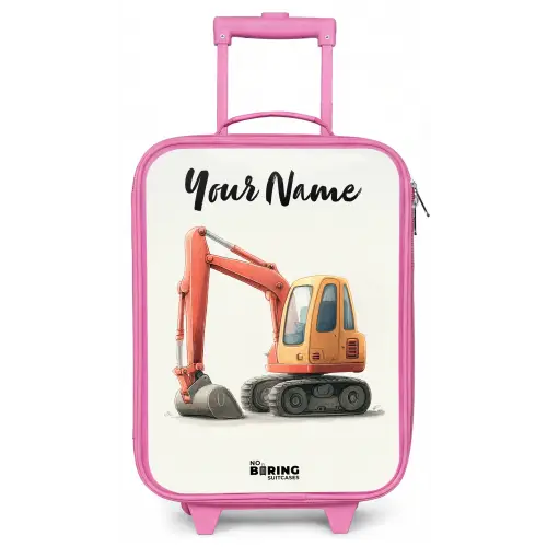 Graafmachine - Getekend - Oranje Kinderkoffer - Roze klein -zz3dotto