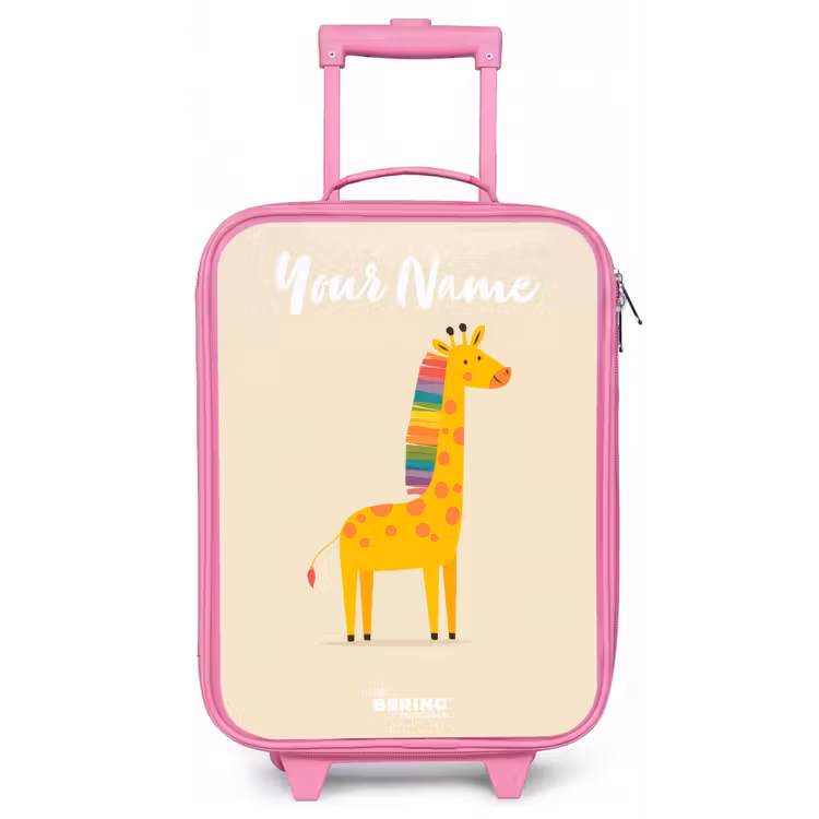 Giraffe - Dier - Kleurrijk Kinderkoffer - Roze klein -zz3dotto