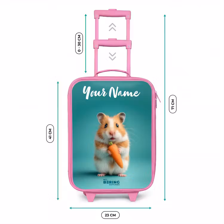 Hamster - Wortel - Dier Kinderkoffer - Roze klein -productfoto_formaten