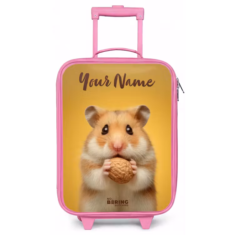 Hamster - Walnoot - Dier Kinderkoffer - Roze klein -zz3dotto