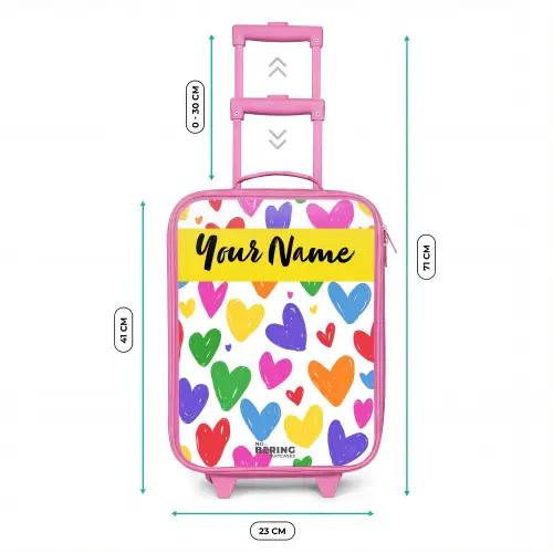 Hartjes - Patroon - Kleurrijk Kinderkoffer - Roze klein -productfoto_formaten