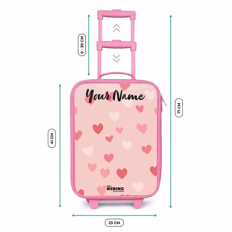 Hartjes - Patroon - Roze Kinderkoffer - Roze klein -productfoto_formaten