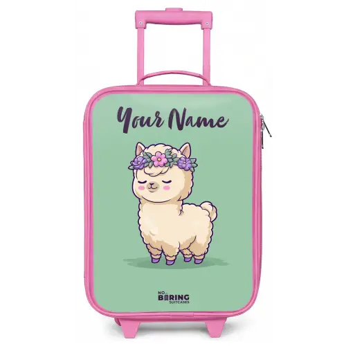 Kawai - Alpaca - Groen Kinderkoffer - Roze klein -zz3dotto