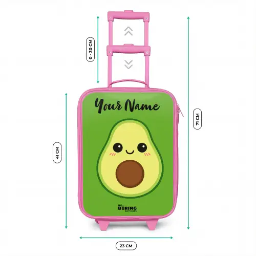 Kawai - Avocado - Groen Kinderkoffer - Roze klein -productfoto_formaten