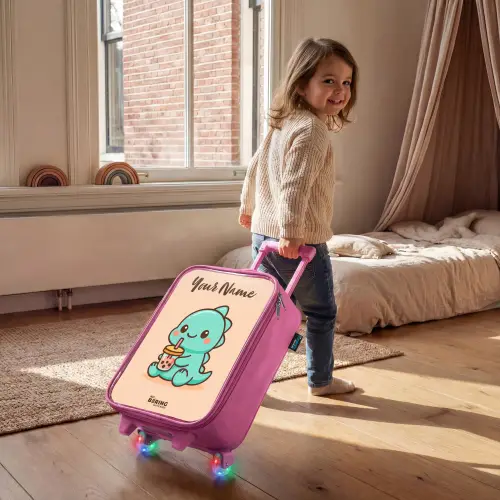 Kawai - Dino - Bubbletea Kinderkoffer - Roze klein -sfeer1