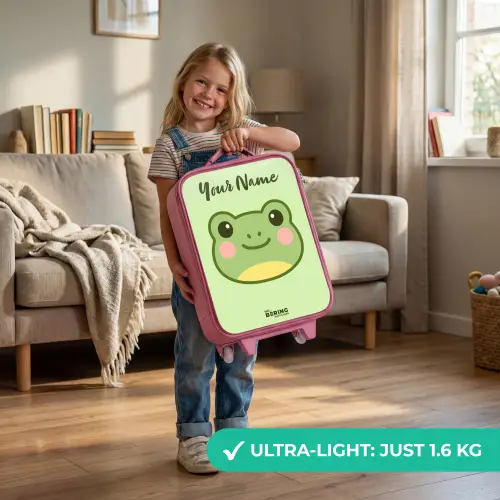 Kawai - Kikker - Groen Kinderkoffer - Roze klein -sfeer2_EN