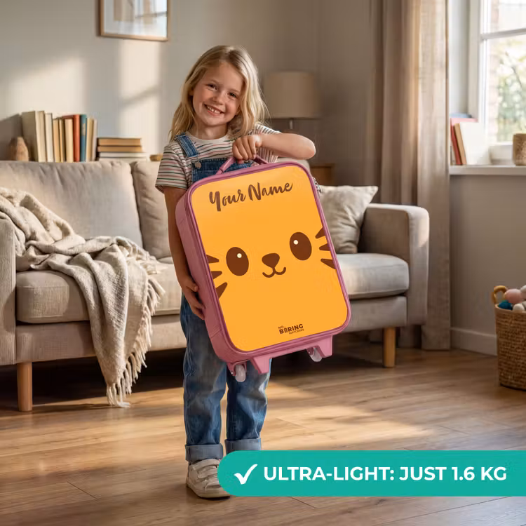 Kawai - Tijger - Oranje Kinderkoffer - Roze klein -sfeer2_EN
