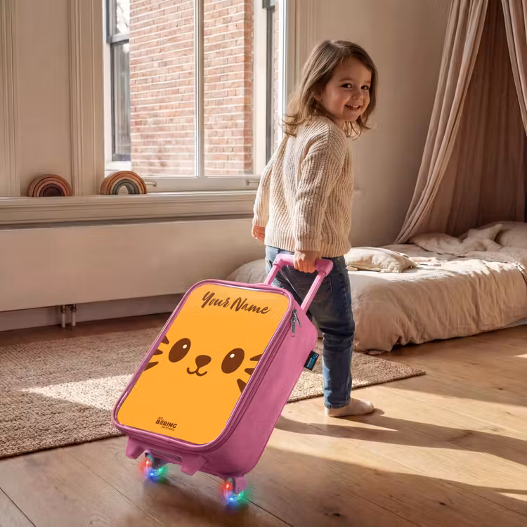 Kawai - Tijger - Oranje Kinderkoffer - Roze klein -sfeer1