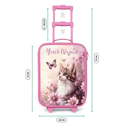 Kitten - Vlinders - Paars - Bloemen Kinderkoffer - Roze klein -productfoto_formaten