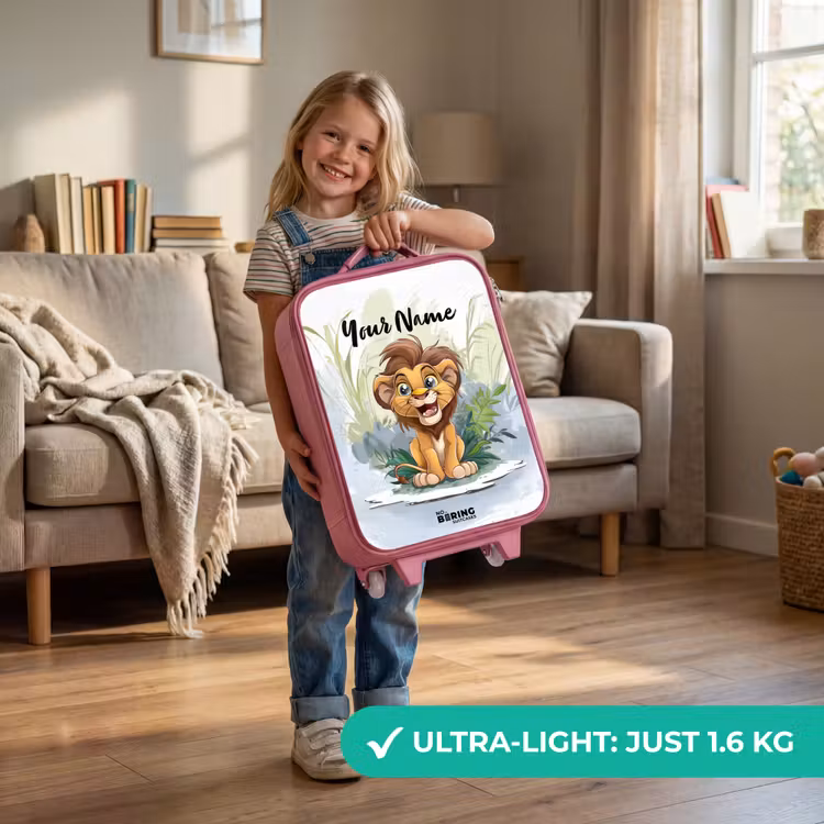Lenny leeuwtje Kinderkoffer - Roze klein -sfeer2_EN