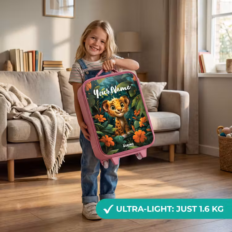 Liam luipaardje Kinderkoffer - Roze klein -sfeer2_EN