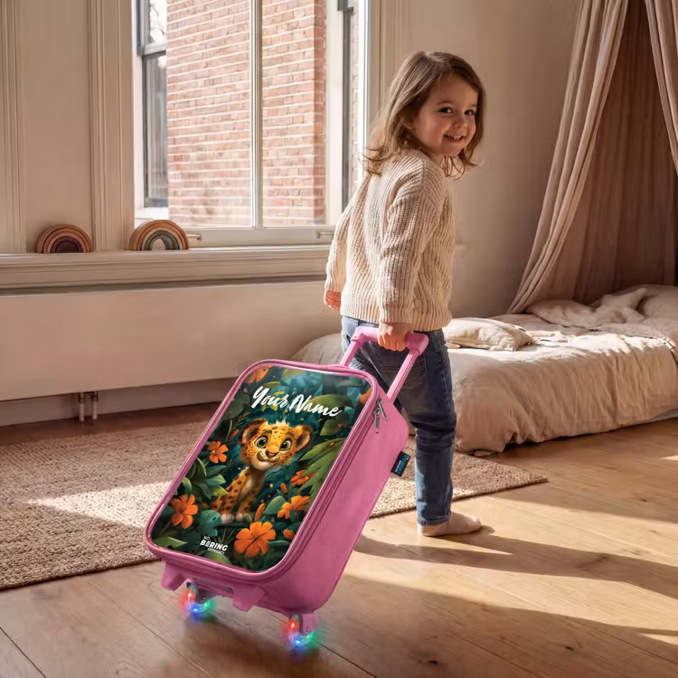 Liam luipaardje Kinderkoffer - Roze klein -sfeer1
