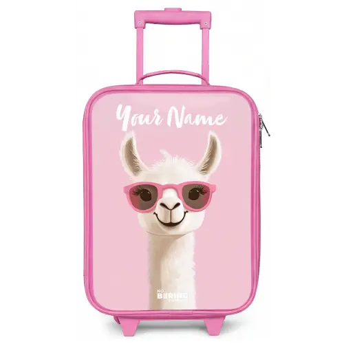 Lama - Wit - Zonnebril - Wimpers Kinderkoffer - Roze klein -zz3dotto
