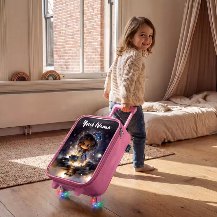 Magische Nacht vol Toverkunst Kinderkoffer - Roze klein -sfeer1