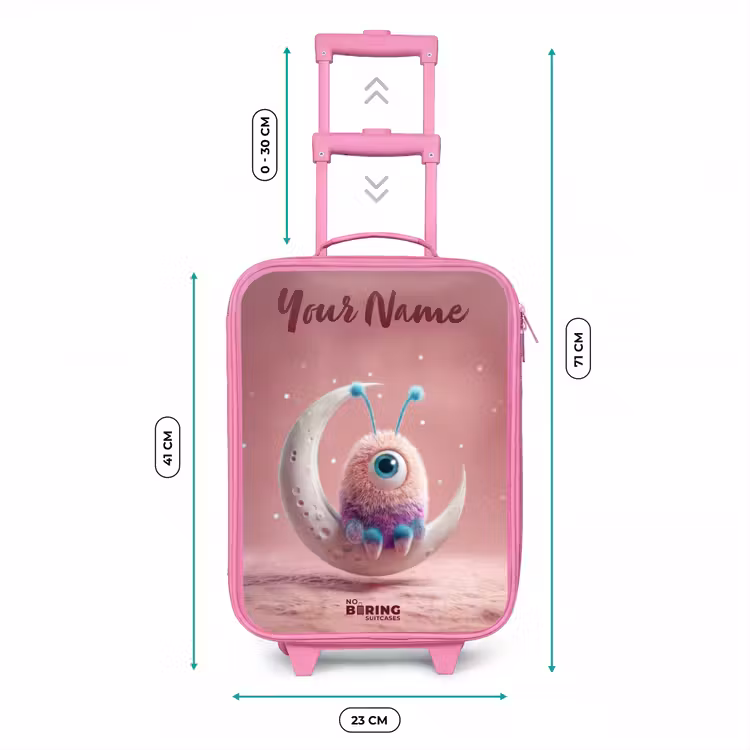 Maanwip met Pluizig Wezentje Kinderkoffer - Roze klein -productfoto_formaten