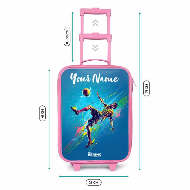 Neon - Voetbal - Schop - Kleurrijk Kinderkoffer - Roze klein -productfoto_formaten