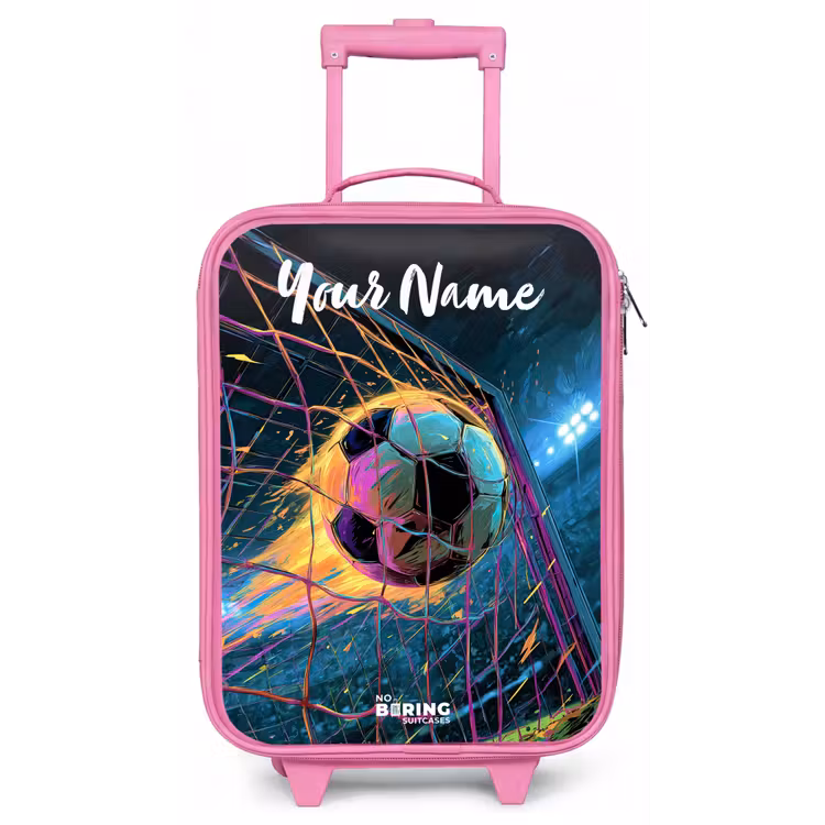 Neon - Net - Voetbal - Kleurrijk Kinderkoffer - Roze klein -zz3dotto