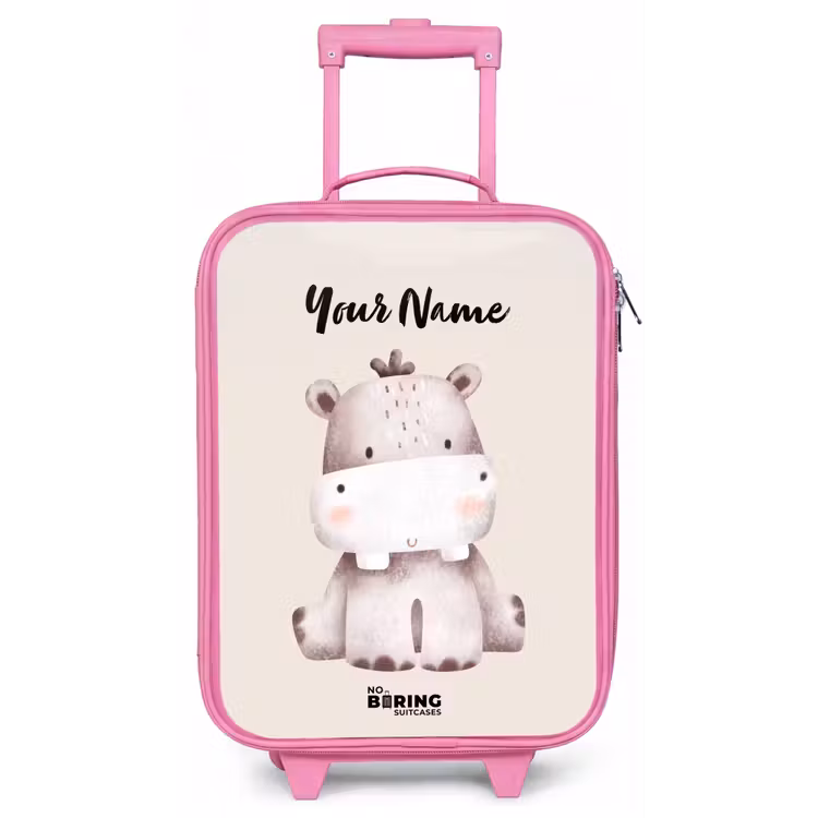 Nigel Nijlpaard Kinderkoffer - Roze klein -zz3dotto