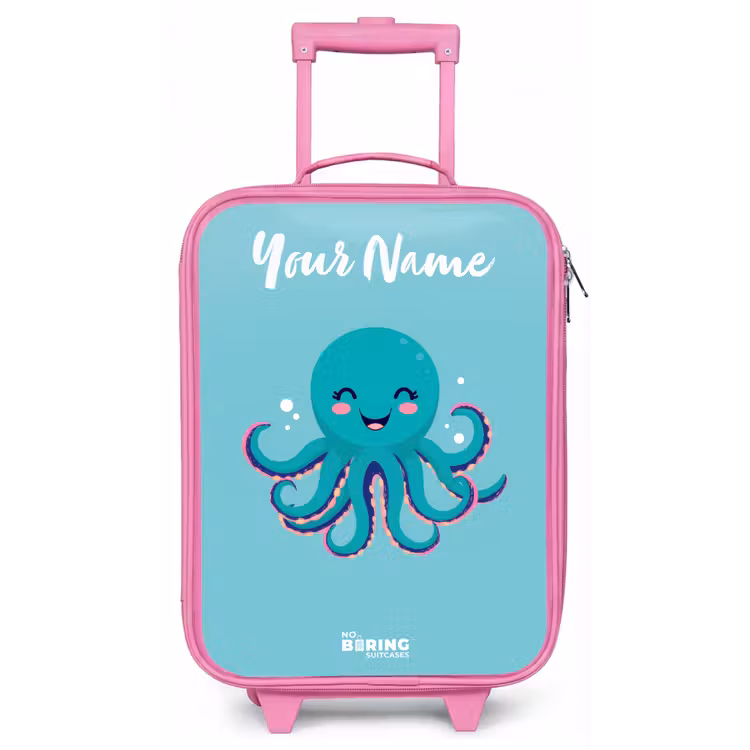 Octopus - Water - Blauw Kinderkoffer - Roze klein -zz3dotto