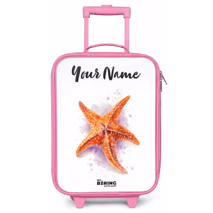 Oranje Zeester Illustratie Kinderkoffer - Roze klein -zz3dotto