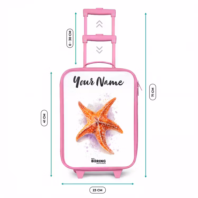 Oranje Zeester Illustratie Kinderkoffer - Roze klein -productfoto_formaten