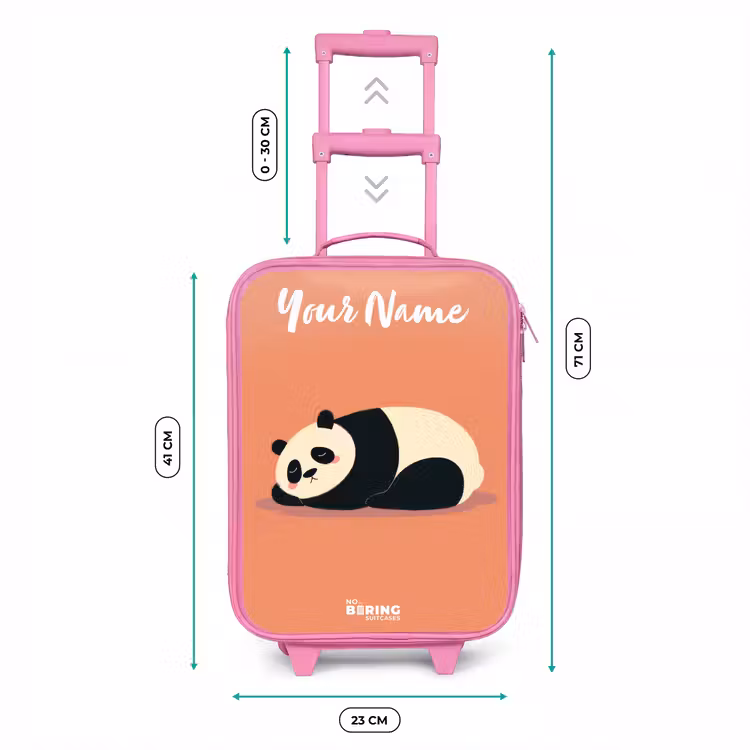 Panda - Slapen - Oranje Kinderkoffer - Roze klein -productfoto_formaten