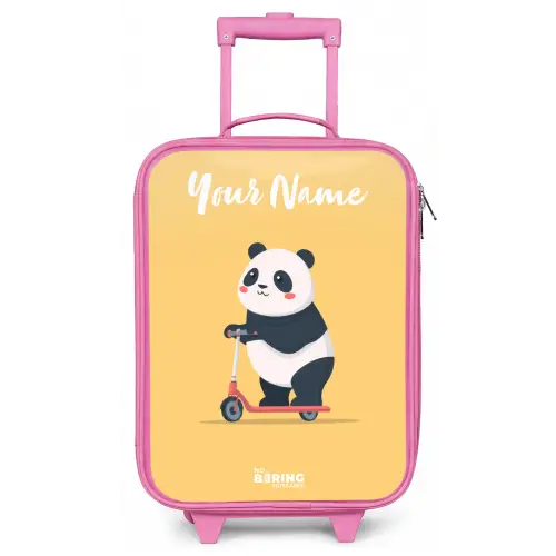 Panda - Step - Geel Kinderkoffer - Roze klein -zz3dotto