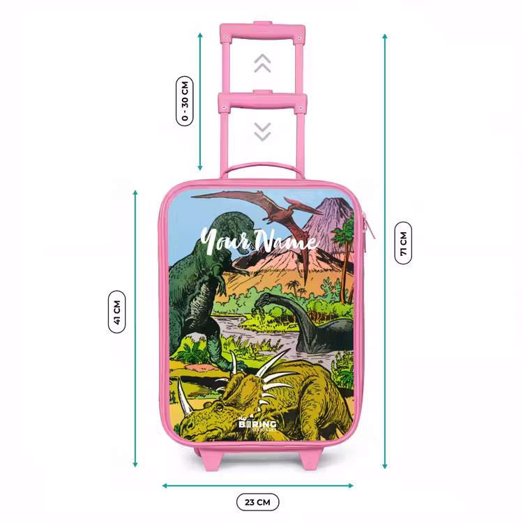 Feest in Dinosaurusland Kinderkoffer - Roze klein -productfoto_formaten