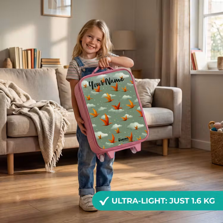 Patroon - Dino - Pterosaurussen Kinderkoffer - Roze klein -sfeer2_EN